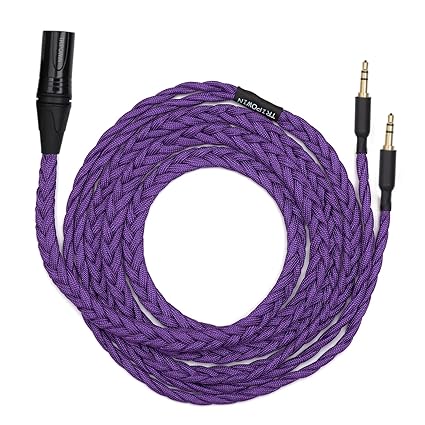 Linsoul Tripowin GranVia Upgraded OFC High Purity Headphone Audio Replacement Cable (XLR Plug, Dual 3.5mm, 2m Length, Purple)