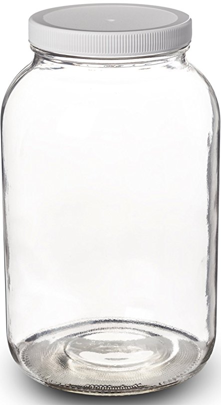 Paksh Novelty 1- Gallon Jar wide Mouth With Airtight plastic Lid - USDA Approved BPA - FREE Dishwasher Safe Mason Jar for Fermenting, Kombucha, Kefir, Storing and Canning Uses, Clear
