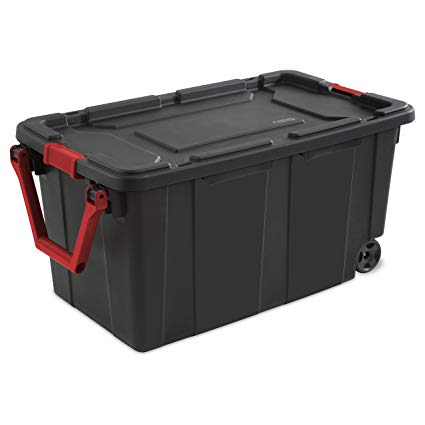 STERILITE, 40 Gal./151 L Wheeled Industrial Tote, Case of 2