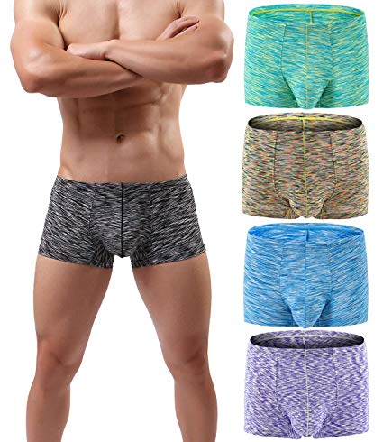 Men's No Ride up Boxer Briefs Underwear Trunks with Pouch