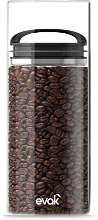 Prepara 3020 Best Premium Airtight Storage Container for Coffee Beans, Tea and Dry Goods, Black, Large