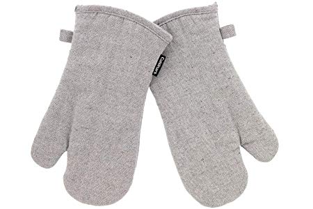 Cuisinart Oven Mitts, 2pk - Heat Resistant Oven Gloves to Protect Hands and Surfaces with Non-Slip Grip and Hanging Loop - Ideal Set for Handling Hot Cookware, Bakeware – Chevron, Grey