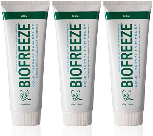 Biofreeze Cold Therapy Pain Relief Gel Tube 4 oz ( Pack of 3)