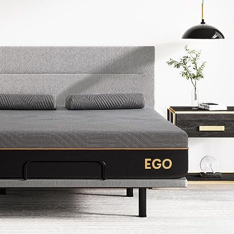 EGOHOME 12 Inch Cal King Mattress, Copper Gel Cooling Memory Foam Mattress for Back Pain Relief,Therapeutic Double Mattress Bed in a Box, Made in USA, CertiPUR-US Certified, 72”x84”x12”, Black