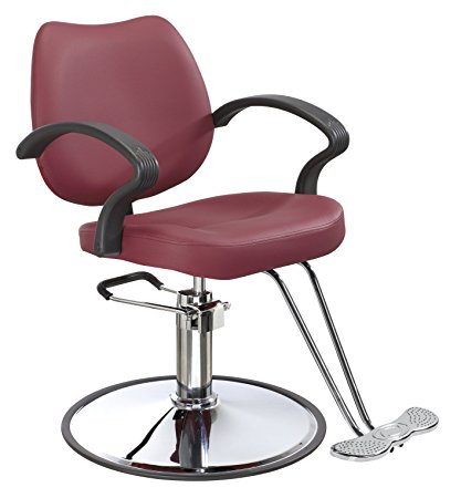Burgundy Classic Hydraulic Barber Chair Styling Salon Beauty 3W