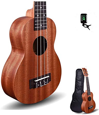 Kadence Mahogany Wood Ukulele Mahagony 21 inch With Bag and Tuner (Wanderer with Tuner)