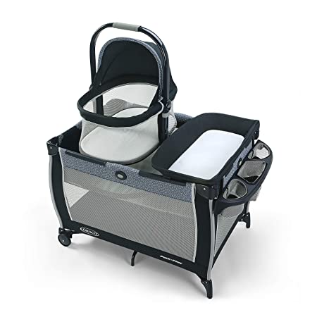 Graco Pack 'n Play Day2Dream Bassinet Playard | Features Portable Bedside Bassinet, Diaper Changer, and More, Hutton