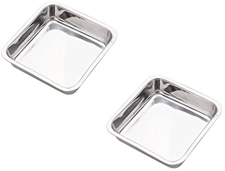 Norpro 7.5-Inch Stainless Steel Cake Pan, Square(2PK)