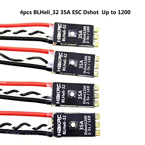 Crazepony 4pcs BLHeli_32 35A ESC 2-5S Electronic Speed Controller Support Dshot 150/300 / 600/1200 for FPV Drone Quadcopter Multicopter