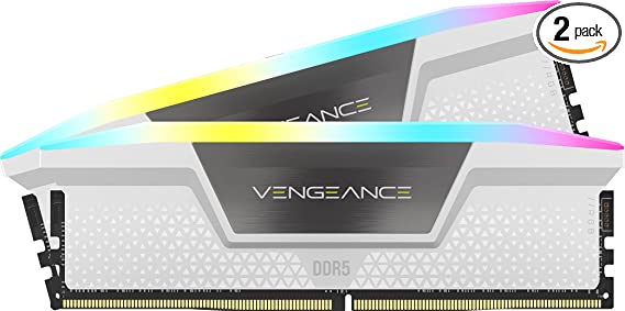 Corsair Vengeance RGB DDR5 32GB (2x16GB) 5200MHz C40 Intel Optimized Desktop Memory (Dynamic Ten-Zone RGB Lighting, Onboard Voltage Regulation, Custom XMP 3.0 Profiles, Tight Response Times) Black