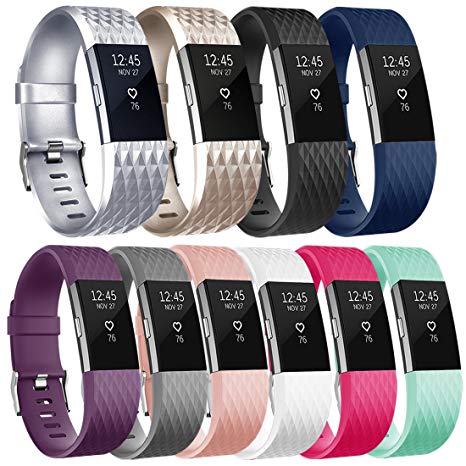 Vancle Replacement Bands for Fitbit Charge 2, 10 Pack