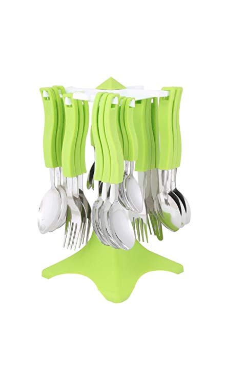 Apex Cutlery set | Set of 24 Pieces and One Butter Knife | FREE SHIPPING | Stainless Steel | Green