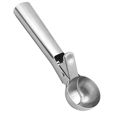 AUYE Stainless Steel Ice Cream Scoop with Trigger , Cookie Dough and Water Melon Scoop