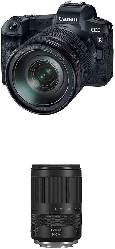 Canon EOS R Mirrorless Camera with RF 24-105mm F/4L is USM Lens and Lens RF2 4-240mm F4-6.3 is USM