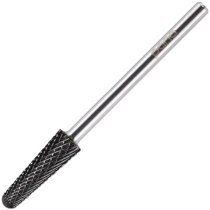PANA USA Professional 3/32" Shank Size - Cone Shape Carbide Bit - Nail Drill Bit for Manicure Pedicure Tools Dremel Machine (Medium, DLC Black)