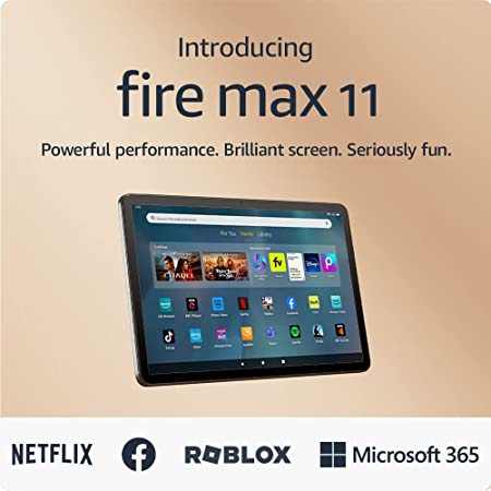 Introducing Amazon Fire Max 11 tablet, our most powerful tablet yet, vivid 11" display, octa-core processor, 4 GB RAM, 14-hr battery life, 128 GB, Grey, without Ads