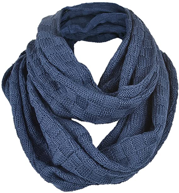 Men's Knit Winter Infinity Scarf Crochet Thick Circle Loop Scarves E5031b