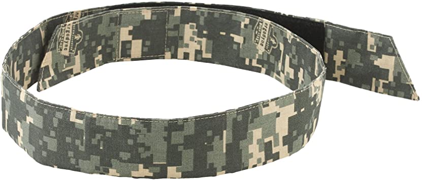 Cooling Bandana, Camo, Evaporative Polymer Crystals for Cooling Relief, Quick and Secure Fit, Ergodyne Chill Its 6705