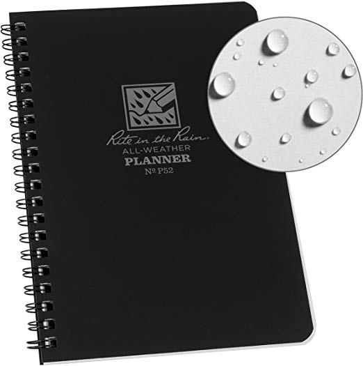 Rite in the Rain All-Weather Weekly Planner, Undated, Side-Spiral 4-5/8" x 7" (No. P52)