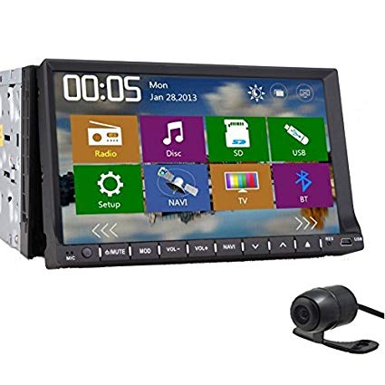 New GPS Navigation Map   Back Camera  in Deck 7" Double 2 DIN Car Cd/DVD Player Radio iPod Navigation GPS Car Stereo Pc USB/sd/Bluetooth Cmos CCD Car Video Player Camera