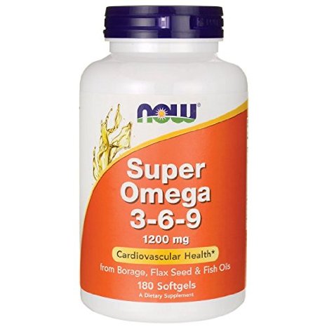 Now Foods Super Omega 3-6-9 Soft-gels, 1200Mg, 180-Count