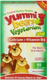 Yummi Bears Vegetarian Calcium  Vitamin D3 Supplement for Kids 90 Gummy Bears