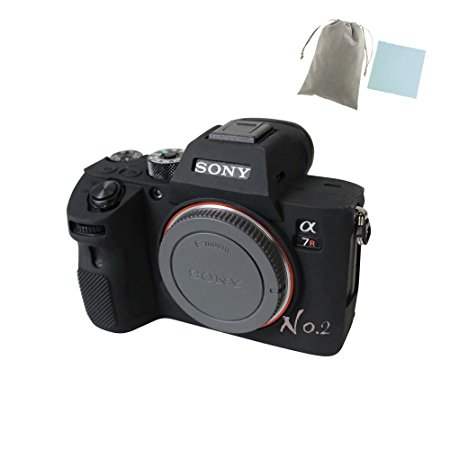 No.2 Warehouse Soft Silicone Armor Skin Rubber Protective Camera Case For Sony Alpha A7iii A7R3 A7Riii A7siii Camera (Black)  a Piece of Clean Cloth