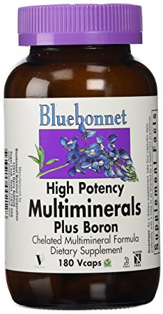 BlueBonnet Multi Minerals Plus Boron Vegetarian Capsules, 180 Count