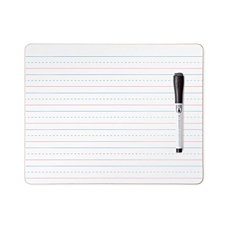 U Brands Dry Erase Lap Board, Double Sided, Ruled and Plain, 9 x 12 Inches, Dry Erase Marker Included