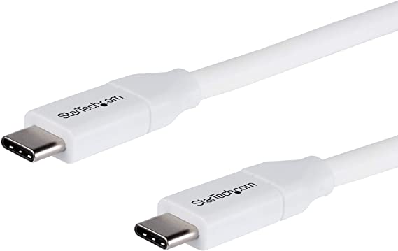 StarTech.com USB C to USB C Cable - 13 ft / 4m - 5A PD - M/M - White - USB 2.0 - USB-IF Certified - USB Type C Cable - USB C Charging Cable (USB2C5C4MW)