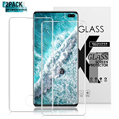 Gozhu [2-Pack] for Galaxy S10 Plus Screen Protector Tempered Glass,[Anti-Fingerprint][No-Bubble][Scratch-Resistant] Glass Screen Protector for Samsung Galaxy S10 Plus Transparent