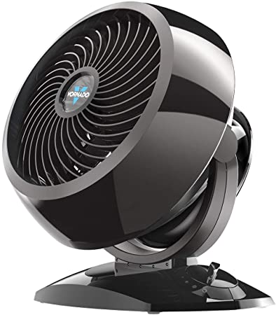 Vornado 5303 Small Whole Room Air Circulator Fan with Base-Mounted Controls, 3 Speed Settings, Multi-Directional Airflow, Removable Grill for Cleaning, Black