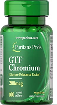 Puritan's Pride GTF Chromium 200 mcg-100 Tablets