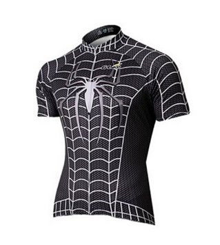 The Black Spider Men's Short Sleeve cycling jersey,Perfect Perspiration Breathable mountain clothing bike top