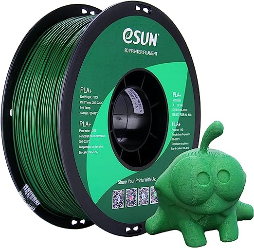 eSUN PLA  Filament 1.75mm, 3D Printer Filament PLA Plus, Dimensional Accuracy  /- 0.03mm, 1KG Spool (2.2 LBS) 3D Printing Filament for 3D Printers, Pine Green