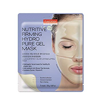 Purederm Anti-Wrinkle Face Mask: Best 5-Pack Sheet Anti-Ageing Facial Mask With Caviar/ Best Cleansing, Hydrating, Brightening Hydrogel Mask To Tighten Pores, Prevent Wrinkles, Replenish Skin