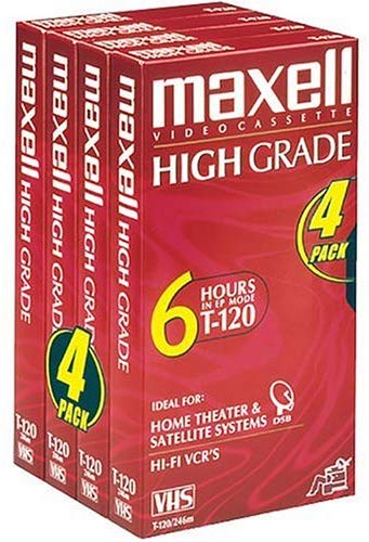 Maxell HG T-120 VHS Tape (4-Pack) (Discontinued by Manufacturer)