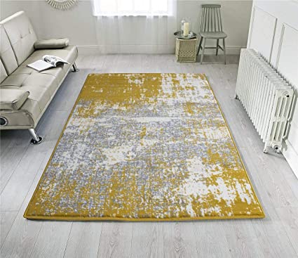 Gray Ochre Distressed Traditional Rug Affordable Transitional Abstract Faded Living Room Area Bedroom Hallway Rug 6'2" x 9'2"