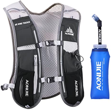 Lovtour Premium Running Race Hydration Vest Pack for Marathon, Cycling, Hiking with Soft Water Bottle As Gift