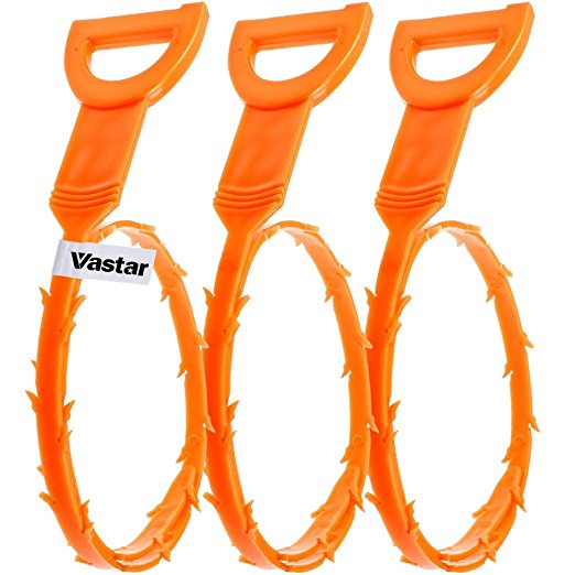 Vastar AD333 3 Pack 23.6 Inch Drain Snakes Hair Clog Remover Hair Drain Cleaning Tool