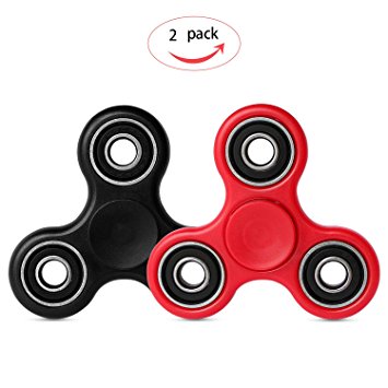 Fidget Hand Spinner,Aibay Two Pack Portable Tri-Spinner Fidget Work Finger Toy Stress Reducer, Nice Gift for ADD, ADHD, Anxiety, and Autism Adult Children