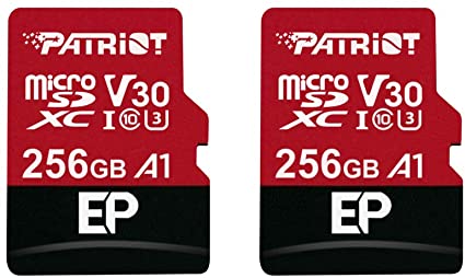 Patriot 256GB A1 / V30 Micro SD Card for Android Phones and Tablets, 4K Video Recording - 2 Pack Retail Units