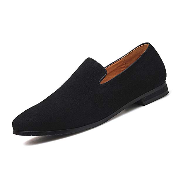 MoreDays Men's Slip on Loafers PU Leather Noble Comfortable Pure Color Fashion Driving Boat Moccasins Casual Shoes