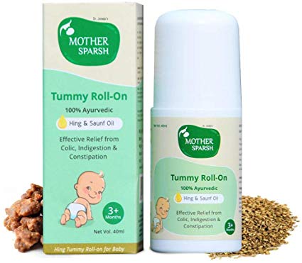 Mother Sparsh Hing Tummy Roll On for Colic Relief and Digestion, 100% Ayurvedic 40ml