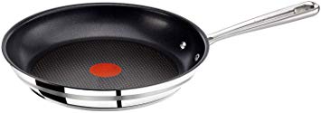 T-fal H8650635 Jamie Oliver Stainless Steel Frypan, 28cm, Small, Silver