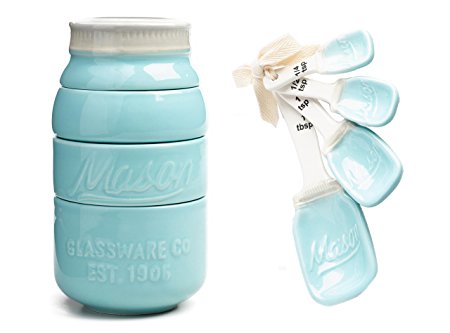 Mason Jar Ceramic Measuring Set: Cups and Spoons by World Market