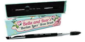 Eyebrow Brush by Bella and Bear. The "Iberian Lynx" Spoolie and Brow Brush is the perfect 2 In 1 angled brow brush duo for your eye brows and lashes.