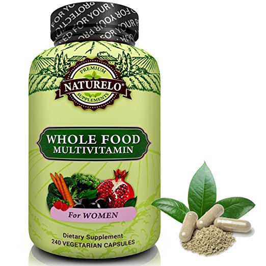 NATURELO Whole Food Multivitamin for Women - #1 Ranked - with Natural Vitamins, Minerals, Antioxidants, Organic Extracts - Vegan/Vegetarian - Best for Energy, Brain, Heart & Eye Health - 240 Capsules