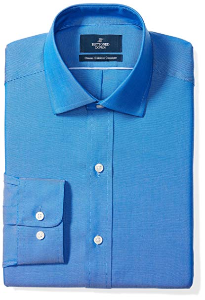 Buttoned Down Men's Classic Fit Solid Non-Iron Dress Shirt (3 Collars Available)