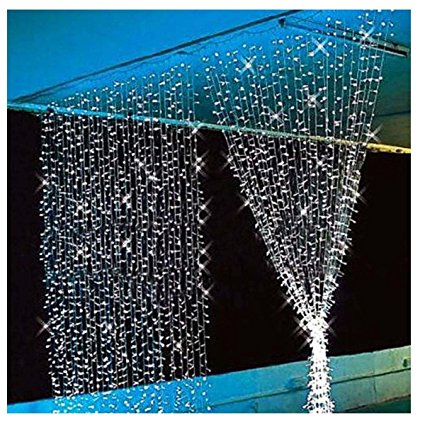 3M3M Curtain Lights, 304 led Icicle Lights Christmas Curtain String Fairy Wedding Led Lights for Wedding, Valentine's Day,Party, Holiday,Outdoor Wall,Kitchen,Home Garden Decorations White